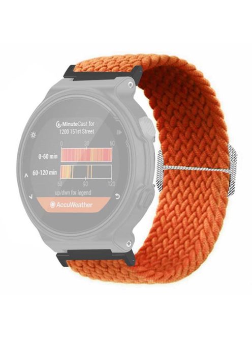 For Garmin Forerunner 220 / 230 / 235 / 735XT / 620 / 630 Watch Strap Stretchy Braided Nylon Band - Orange