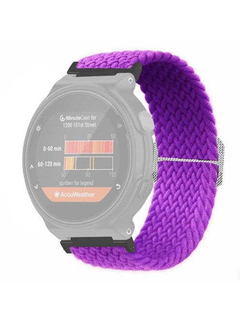 For Garmin Forerunner 220 / 230 / 235 / 735XT / 620 / 630 Watch Strap Stretchy Braided Nylon Band - Purple