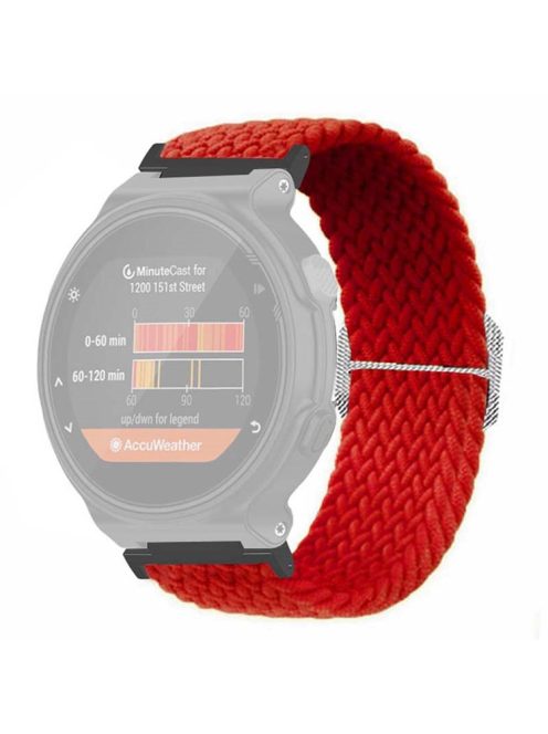 For Garmin Forerunner 220 / 230 / 235 / 735XT / 620 / 630 Watch Strap Stretchy Braided Nylon Band - Red