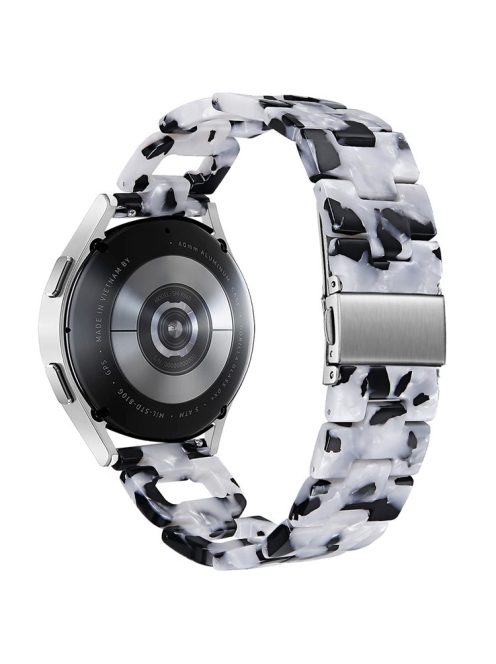 For Garmin Forerunner 245 / 245 Music Fashion D-Shape Resin Strap Bracelet Watchband - Black+White