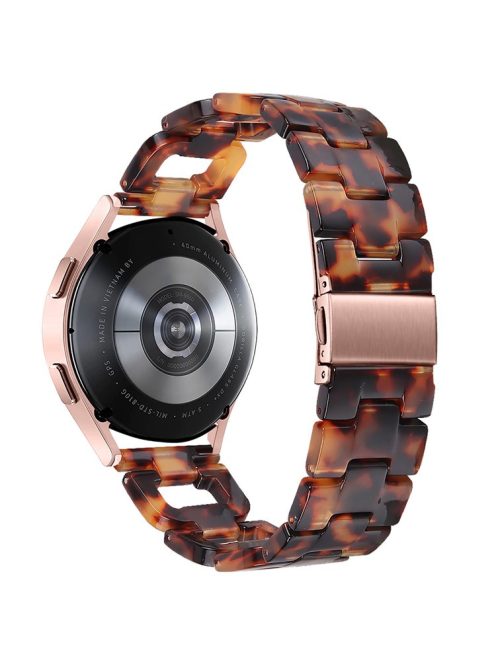 For Garmin Forerunner 245 / 245 Music Fashion D-Shape Resin Strap Bracelet Watchband - Tortoiseshell