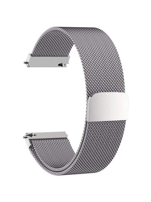 For Garmin Forerunner 245 Music/Forerunner 645 Music Durable Stainless Steel Strong Magnet Milanese Mesh Replacement Strap Smart Watch Band (20mm) - Silver