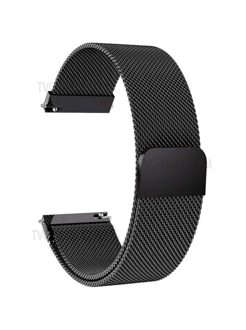 For Garmin Forerunner 245 Music/Forerunner 645 Music Strong Magnet Milanese Mesh Stainless Steel Replacement Strap Smart Watch Band (20mm) - Black