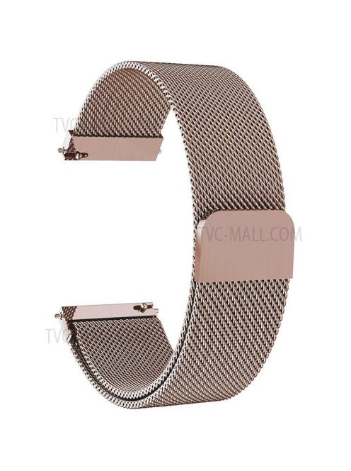 For Garmin Forerunner 245 Music/Forerunner 645 Music Strong Magnet Milanese Mesh Stainless Steel Replacement Strap Smart Watch Band (20mm) - Rose Gold