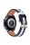 For Garmin Forerunner 245/Forerunner 245 Music Fashionable Color Splicing Watch Strap Adjustable Cowhide Leather Band (20mm) - Black/White