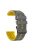 For Garmin Forerunner 255 / 745 Universal 22mm Bi-color Soft Silicone Watch Band Dual Color Watch Strap - Grey / Yellow