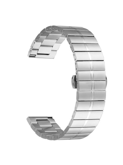 For Garmin Forerunner 255 Wrist Band Stainless Steel Watch Strap with Buckle - Silver