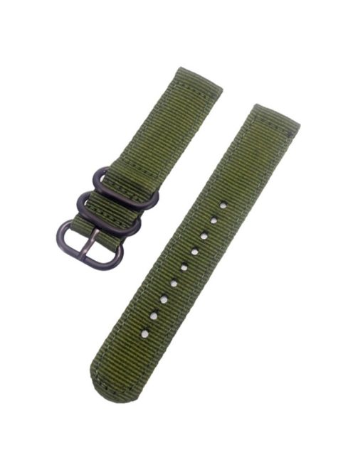 For Garmin Forerunner 255S / Venu 2S / Xiaomi Mi Watch Replacement Strap 18mm Nylon Watch Band with Round Buckle - Army Green