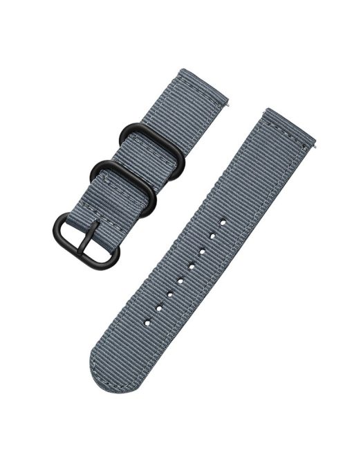 For Garmin Forerunner 255S / Venu 2S / Xiaomi Mi Watch Replacement Strap 18mm Nylon Watch Band with Round Buckle - Grey