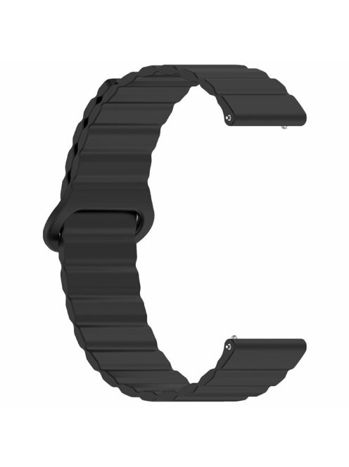 For Garmin Forerunner 255S Magnetic Silicone Band Universal 18mm Adjustable Watch Strap - Black