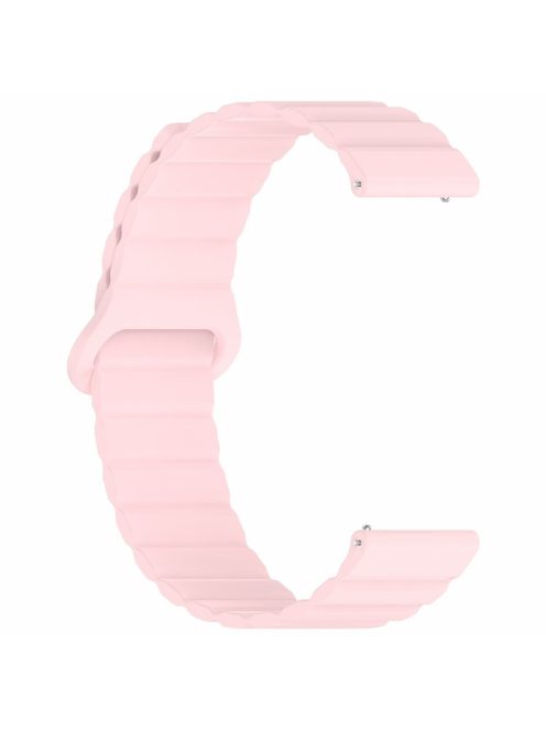 For Garmin Forerunner 255S Magnetic Silicone Band Universal 18mm Adjustable Watch Strap - Pink