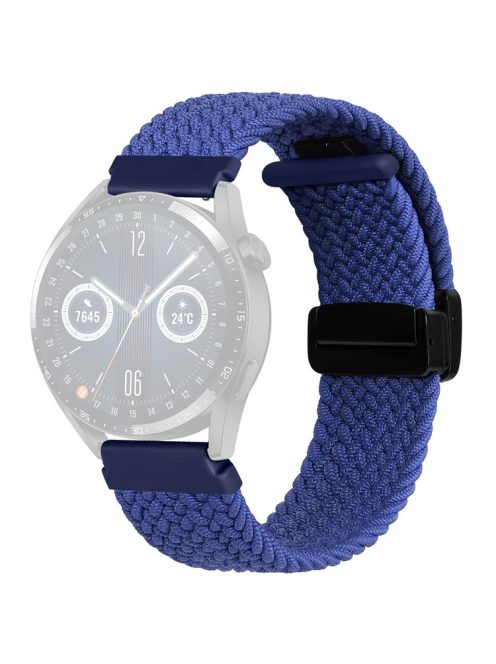 For Garmin Forerunner 265 / 255 / Vivoactive 4 / Venu 2 Nylon Watch Strap 22mm Replacement Watchband with Folding Buckle - Blue