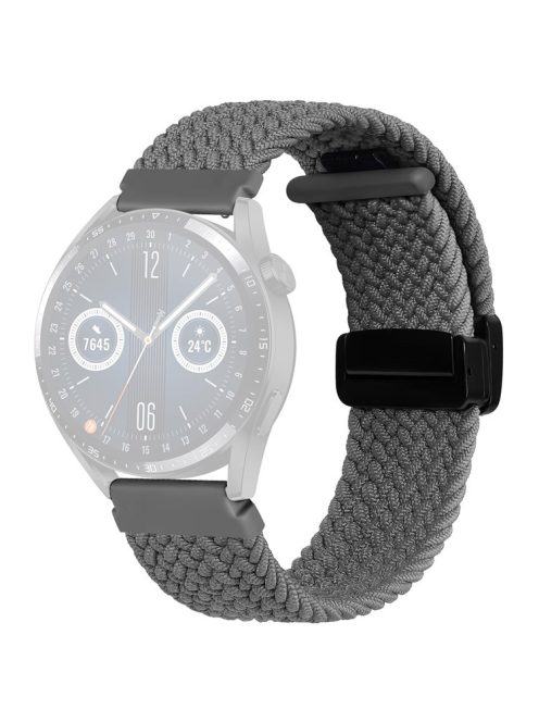 For Garmin Forerunner 265 / 255 / Vivoactive 4 / Venu 2 Nylon Watch Strap 22mm Replacement Watchband with Folding Buckle - Grey