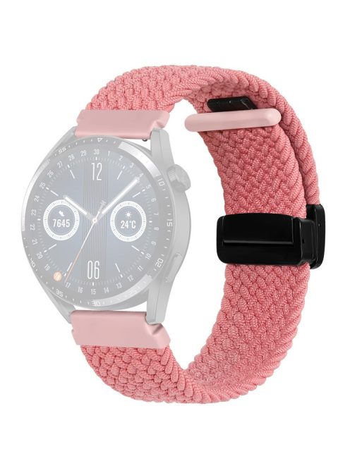 For Garmin Forerunner 265 / 255 / Vivoactive 4 / Venu 2 Nylon Watch Strap 22mm Replacement Watchband with Folding Buckle - Pink