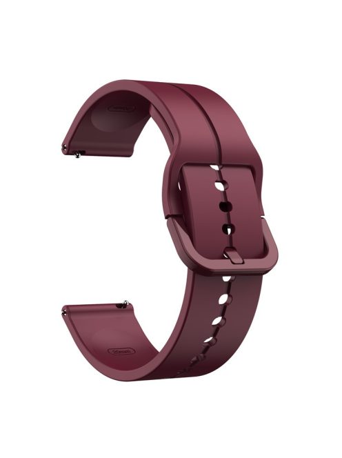 For Garmin Forerunner 265 / 255 / Vivoactive 4 / Venu 2 Silicone Watch Strap 22mm Watch Band with Square Buckle - Wine Red