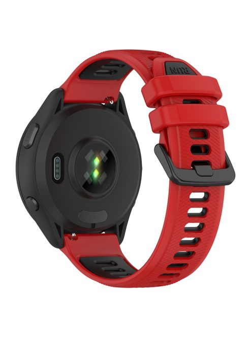 For Garmin Forerunner 265 Dual-Color Silicone Watch Strap Anti-Wear Smart Band Strap - Red / Black