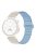 For Garmin Forerunner 265S / 255S / Venu 2S Silicone Watch Band 18mm Magnetic Wrist Strap - Antique White / Haze Blue