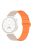 For Garmin Forerunner 265S / 255S / Venu 2S Silicone Watch Band 18mm Magnetic Wrist Strap - Starlight / Orange