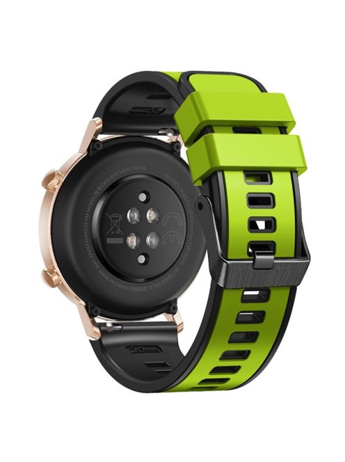 For Garmin Forerunner 265S / 255S / Venu 2S Silicone Watch Strap 18mm Dual Color Replacement Watchband - Lime / Black