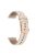 For Garmin Forerunner 265S / 255S / Venu 2S Watch Band 18mm Genuine Cow Leather Wrist Strap, Rose Gold Buckle - Apricot