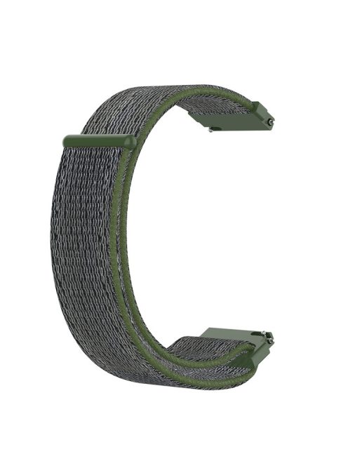 For Garmin Forerunner 265S / 255S / Venu 2S Wrist Band 18mm Universal Nylon Adjustable Watch Strap - Grey / Army Green