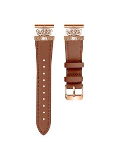   For Garmin Forerunner 645 / 645 Music Watch Band with Rose Gold Buckle Stylish Replace Strap - Brown