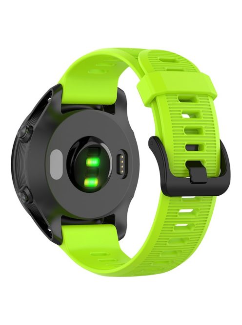 For Garmin Forerunner 945 / 935 Replacement Wrist Band Steel Buckle Textured Silicone Watch Strap - Lime