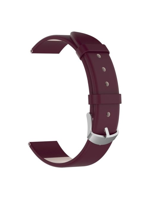 For Garmin Lily 2 Leather Watch Strap Adjustable Watch Band Replacement - Wine Red