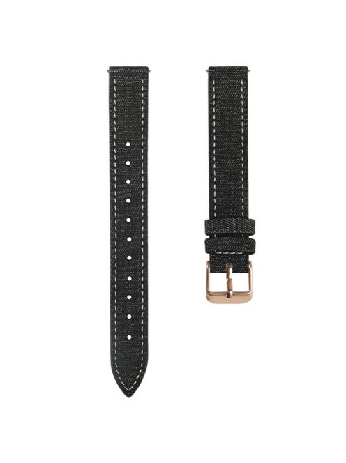 For Garmin Lily 2 Linen Leather Wrist Band Adjustable Watch Strap Replacement - Black