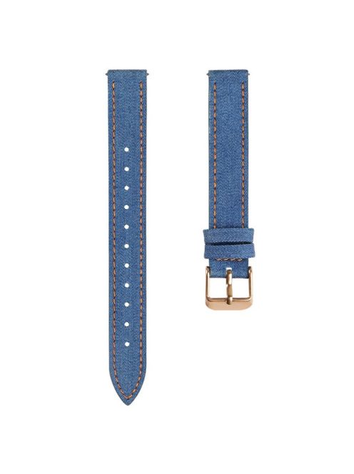 For Garmin Lily 2 Linen Leather Wrist Band Adjustable Watch Strap Replacement - Dark Blue