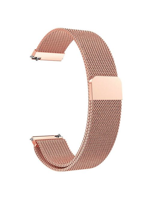 For Garmin Lily 2 Magnetic Watch Strap 14mm Milanese Mesh Wrist Band - Rose Gold