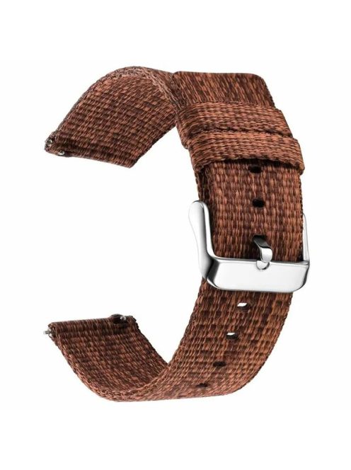 For Garmin Lily 2 Nylon Watch Band Adjustable Pin Buckle 14mm Wrist Strap Replacement - Brown