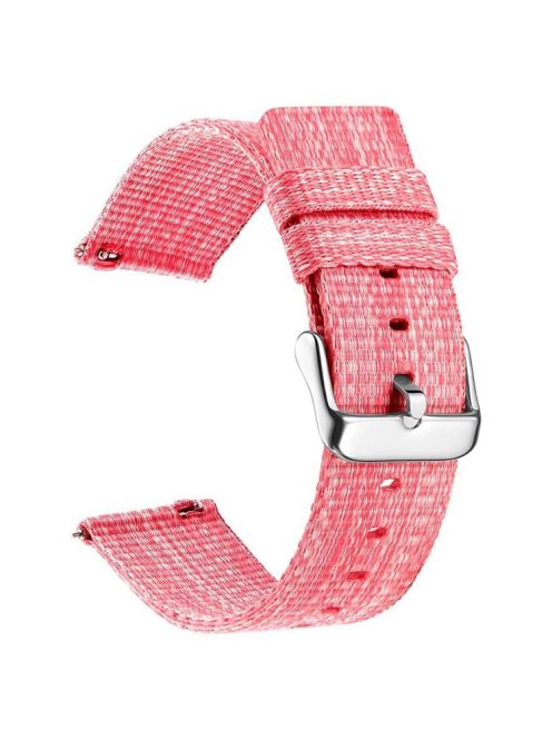 For Garmin Lily 2 Nylon Watch Band Adjustable Pin Buckle 14mm Wrist Strap Replacement - Pink