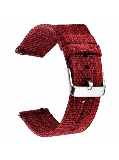 For Garmin Lily 2 Nylon Watch Band Adjustable Pin Buckle 14mm Wrist Strap Replacement - Wine Red