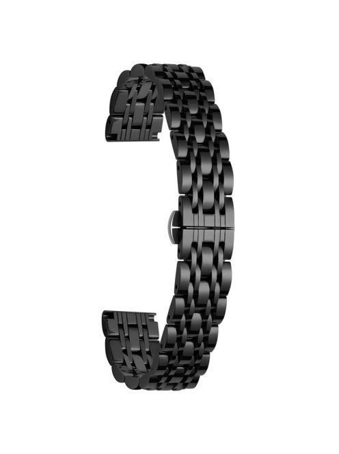 For Garmin Lily 2 Watch Band 7-Beads 14mm Stainless Steel Replacement Strap - Black