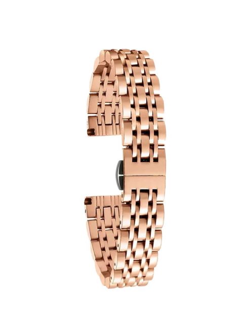 For Garmin Lily 2 Watch Band 7-Beads 14mm Stainless Steel Replacement Strap - Rose Gold