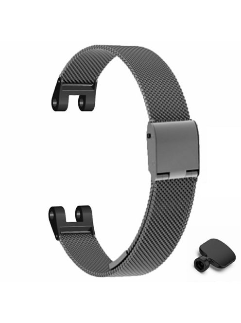 For Garmin Lily Metal Watch Strap Milanese Mesh Wrist Band Replacement with Tool - Black