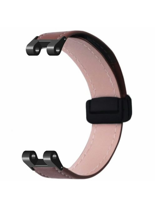 For Garmin Lily Watch Strap PU Leather Wrist Band with Magnetic Buckle - Coffee