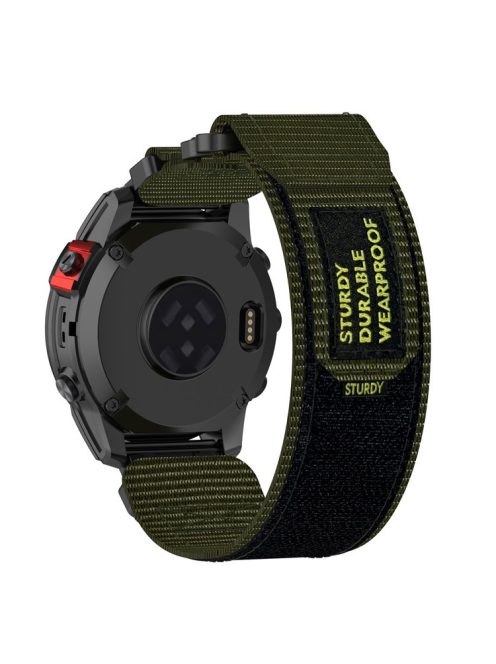 For Garmin Quickfit 20mm  /  Fenix 7S  /  7S Pro Nylon Wrist Band Magic Tape Watch Strap - Army Green