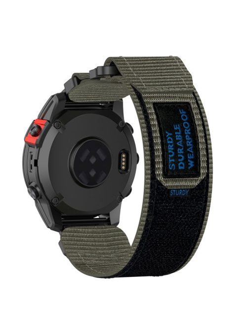 For Garmin Quickfit 20mm  /  Fenix 7S  /  7S Pro Nylon Wrist Band Magic Tape Watch Strap - Grey