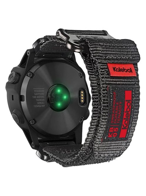 For Garmin Tactix 7 AMOLED Edition / Tactix 7 Pro / Quickfit 26mm Watch Strap Nylon Sticker Wrist Band - Black