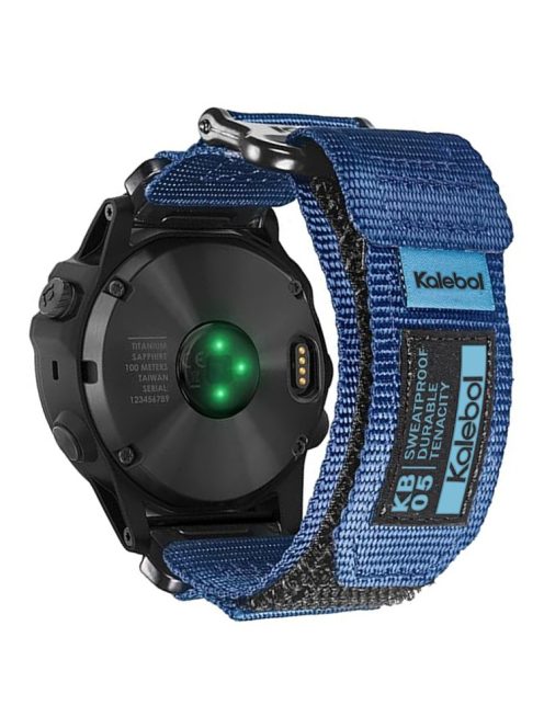 For Garmin Tactix 7 AMOLED Edition / Tactix 7 Pro / QuickFit 26mm Watch Strap Nylon Sticker Wrist Band - Blue