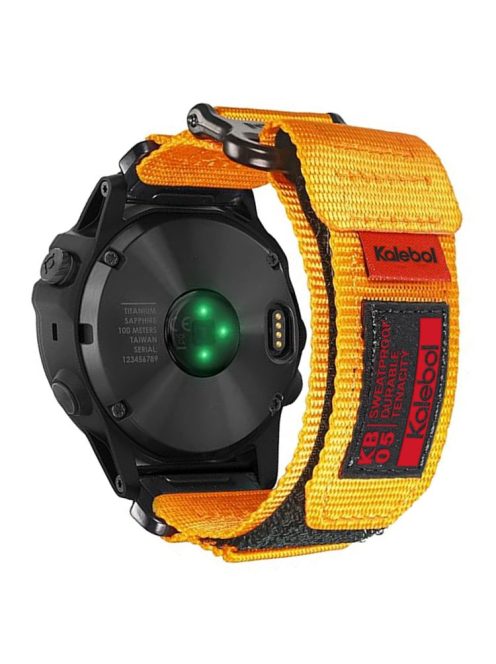 For Garmin Tactix 7 AMOLED Edition / Tactix 7 Pro / QuickFit 26mm Watch Strap Nylon Sticker Wrist Band - Orange