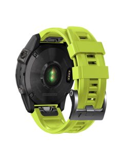   For Garmin Tactix 7 Pro / Fenix 7X / Fenix 6X Pro Silicone Watch Strap 26mm Wrist Band with Black Buckle - Yellowgreen