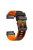 For Garmin Tactix 7 Pro / Tactix Delta Replacement Wristband Quick Release Dual-color Soft Silicone Sport Watch Band  - Black  /  Orange