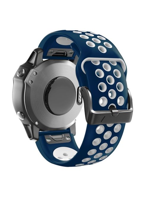 For Garmin Tactix Delta / Enduro / Fenix 7X Silicone Watch Band Dual Color Quick Release Wrist Strap - Black / Blue