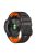 For Garmin Tactix Delta / Enduro Horizontal Stripes Silicone Replacement Watch Strap Adjustable Wrist Band - Black / Orange