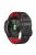 For Garmin Tactix Delta / Enduro Horizontal Stripes Silicone Replacement Watch Strap Adjustable Wrist Band - Black / Red