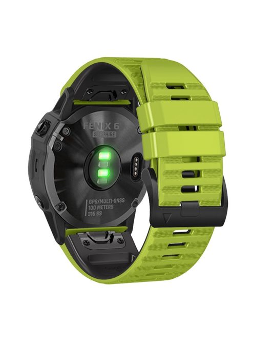 For Garmin Tactix Delta / Enduro Horizontal Stripes Silicone Replacement Watch Strap Adjustable Wrist Band - Green / Black