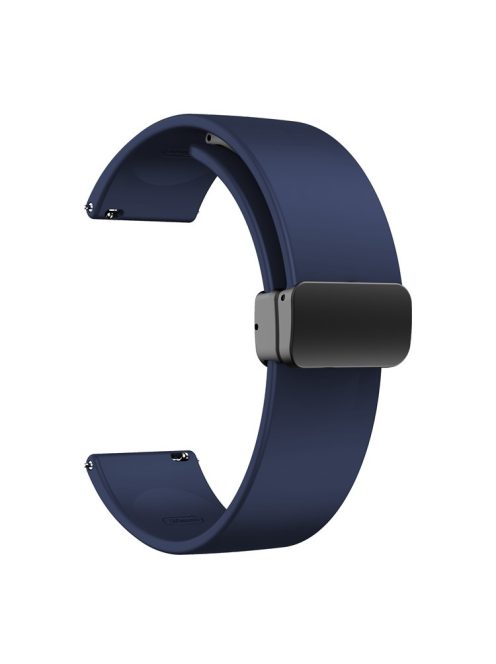 For Garmin Venu / Venu Sq / Venu Sq 2 /  Venu 2 Plus Watch Band 20mm Silicone Wrist Strap with Magnetic Folding Black Buckle - Midnight Blue